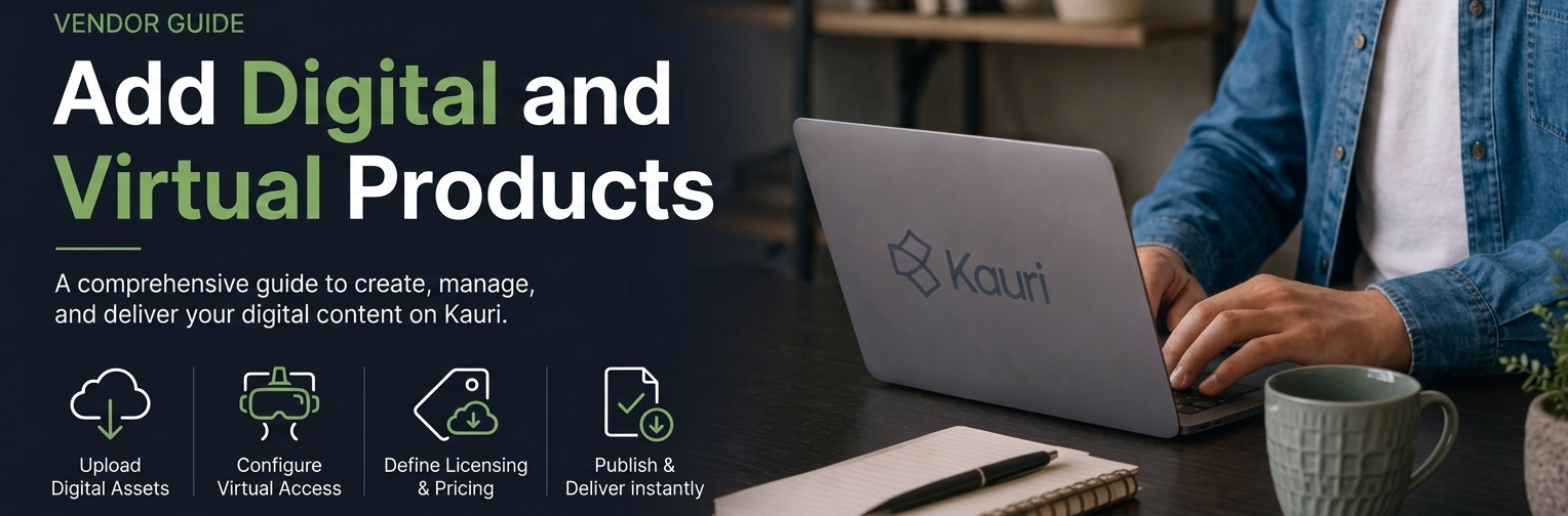 Kauri Vendor Guide – Add Digital and Virtual Products